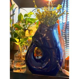 Gurgle Pot Pitcher Vase Plants Water, Cobalt